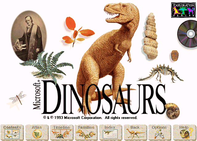 Microsoft Dinosaurs Home Screen (1993)